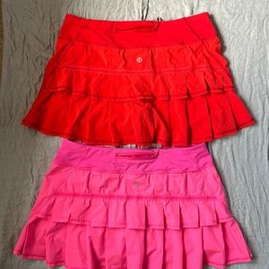 Red and pink lululemon skirt